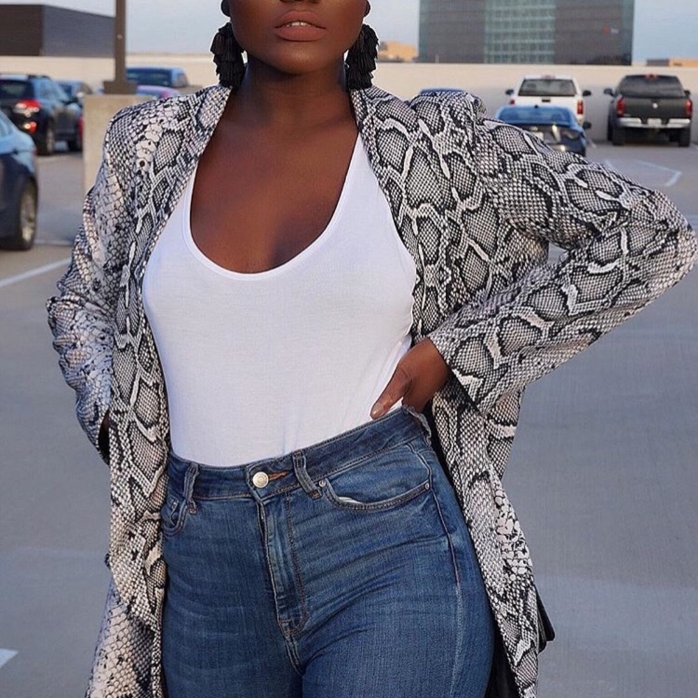 Tall snake print tailored blazer